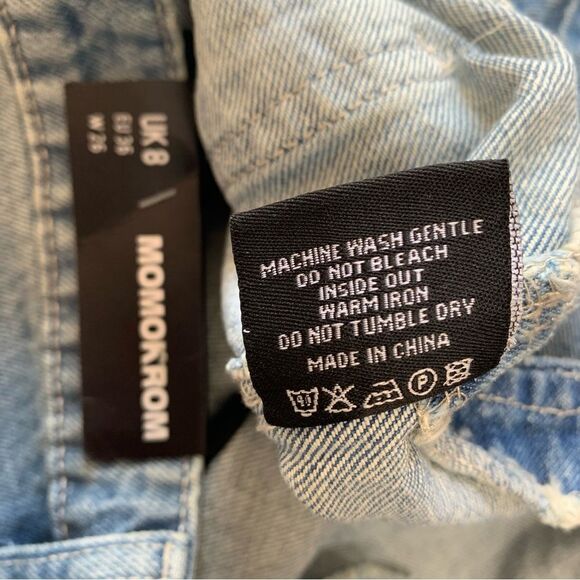 Dolls Kill Momokrom Cut-Out High Waisted Mom Jeans Size 26 NWT - Picture 7 of 7